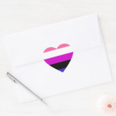 Genderfluid-Strichflagge Herz-Aufkleber (Umschlag)