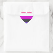 Genderfluid-Strichflagge Herz-Aufkleber (Tasche)