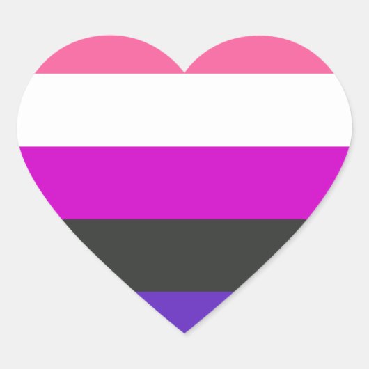 Genderfluid-Strichflagge Herz-Aufkleber (Vorderseite)