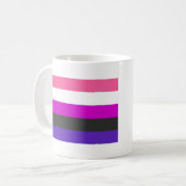Genderfluid-Strichflagge Kaffeetasse (Vorderseite Links)