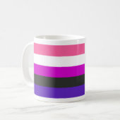 Genderfluid-Strichflagge Kaffeetasse (Vorderseite Links)