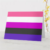 Genderfluid-Strichflagge Karte (Gelbe Blume)