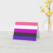 Genderfluid-Strichflagge Karte (Gelbe Blume)