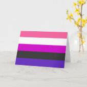 Genderfluid-Strichflagge Karte (Gelbe Blume)