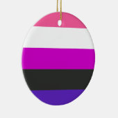 Genderfluid-Strichflagge Keramik Ornament (Rechts)