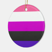 Genderfluid-Strichflagge Keramik Ornament (Links)