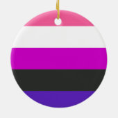 Genderfluid-Strichflagge Keramik Ornament (Hinten)