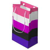 Genderfluid-Strichflagge Kleine Geschenktüte (Rückseite Schrägansicht)