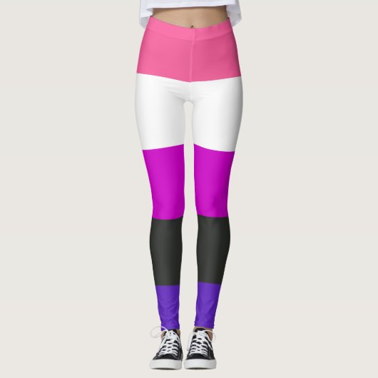 Genderfluid-Strichflagge Leggings (Vorderseite)