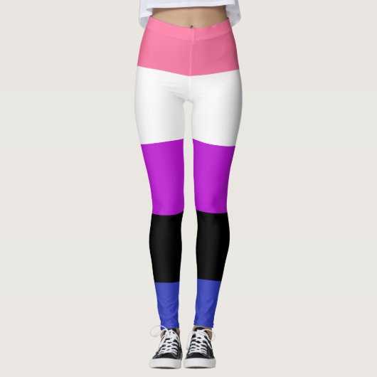 Genderfluid-Strichflagge Leggings (Vorderseite)