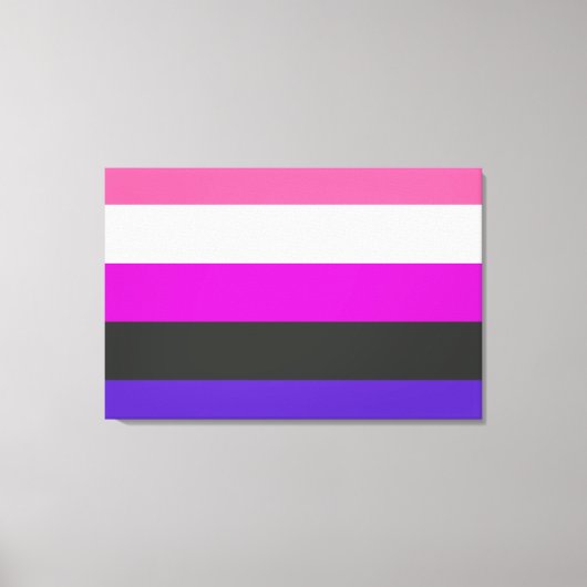 Genderfluid-Strichflagge Leinwanddruck (Vorderseite)