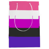 Genderfluid-Strichflagge Mittlere Geschenktüte (Vorderseite)