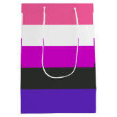 Genderfluid-Strichflagge Mittlere Geschenktüte (Rückseite)
