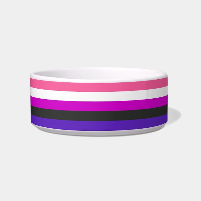 Genderfluid-Strichflagge Napf (Vorderseite)