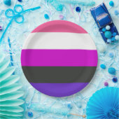 Genderfluid-Strichflagge Pappteller (Party)