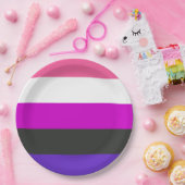 Genderfluid-Strichflagge Pappteller (Party)