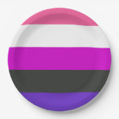 Genderfluid-Strichflagge Pappteller (Vorderseite)