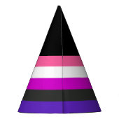 Genderfluid-Strichflagge Partyhütchen (Rückseite)