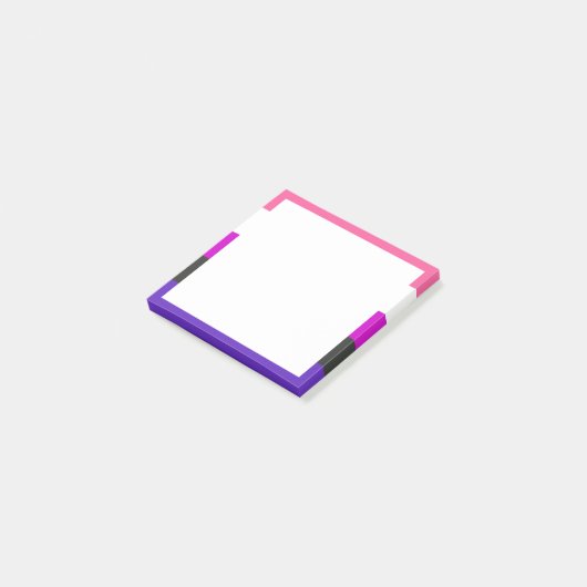 Genderfluid-Strichflagge Post-it Klebezettel (angewinkelt)