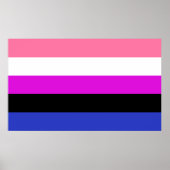 Genderfluid-Strichflagge Poster (Vorne)