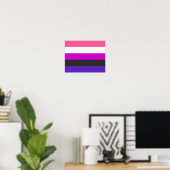 Genderfluid-Strichflagge Poster (Heimbüro)