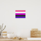 Genderfluid-Strichflagge Poster (Küche)
