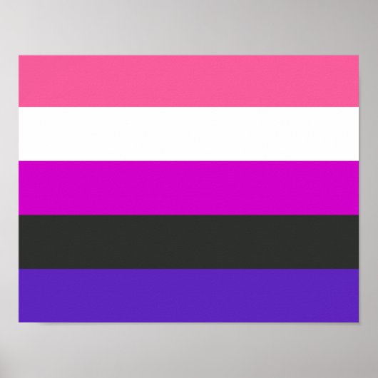Genderfluid-Strichflagge Poster (Vorne)