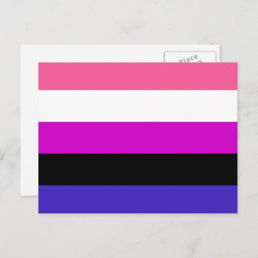 Genderfluid-Strichflagge Postkarte (Vorne/Hinten)