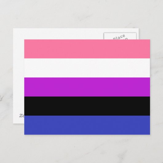 Genderfluid-Strichflagge Postkarte (Vorne/Hinten)