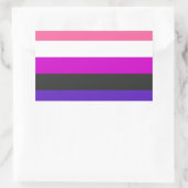 Genderfluid-Strichflagge Rechteckiger Aufkleber (Tasche)