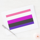 Genderfluid-Strichflagge Rechteckiger Aufkleber (Umschlag)