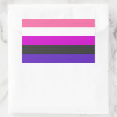 Genderfluid-Strichflagge Rechteckiger Aufkleber (Tasche)