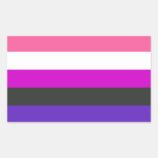 Genderfluid-Strichflagge Rechteckiger Aufkleber (Vorderseite)