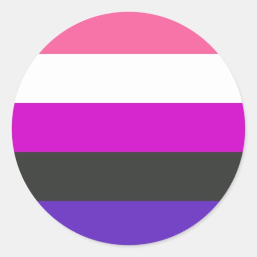Genderfluid-Strichflagge Runder Aufkleber (Vorderseite)