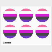 Genderfluid-Strichflagge Runder Aufkleber (Blatt)