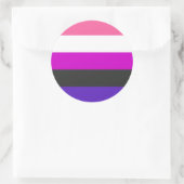 Genderfluid-Strichflagge Runder Aufkleber (Tasche)
