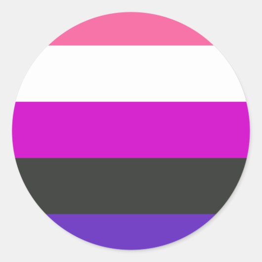 Genderfluid-Strichflagge Runder Aufkleber (Vorderseite)
