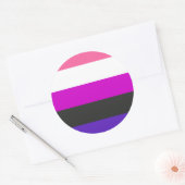 Genderfluid-Strichflagge Runder Aufkleber (Umschlag)