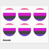 Genderfluid-Strichflagge Runder Aufkleber (Blatt)