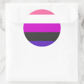 Genderfluid-Strichflagge Runder Aufkleber (Tasche)