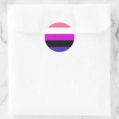 Genderfluid-Strichflagge Runder Aufkleber (Tasche)