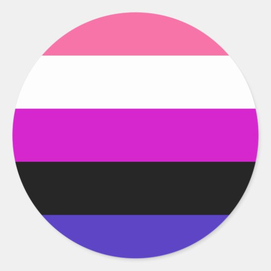 Genderfluid-Strichflagge Runder Aufkleber (Vorderseite)
