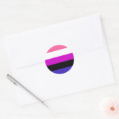 Genderfluid-Strichflagge Runder Aufkleber (Umschlag)