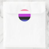 Genderfluid-Strichflagge Runder Aufkleber (Tasche)