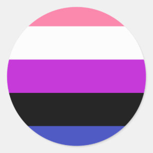 Genderfluid-Strichflagge Runder Aufkleber