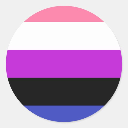 Genderfluid-Strichflagge Runder Aufkleber (Vorderseite)
