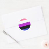 Genderfluid-Strichflagge Runder Aufkleber (Umschlag)