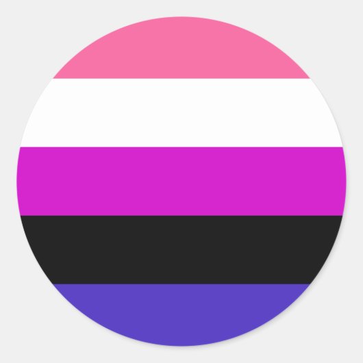 Genderfluid-Strichflagge Runder Aufkleber (Vorderseite)