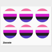 Genderfluid-Strichflagge Runder Aufkleber (Blatt)