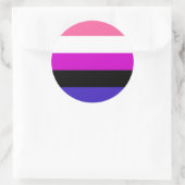 Genderfluid-Strichflagge Runder Aufkleber (Tasche)